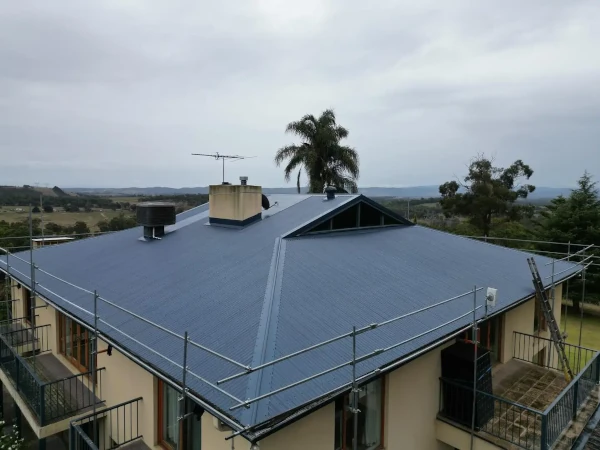 New metal roof installation