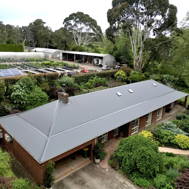 Completed metal roof on a Yarra Valley home